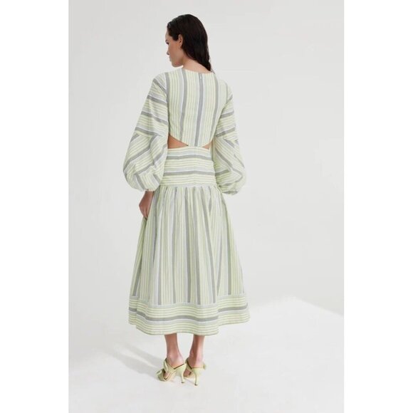 NWT! SIGNIFICANT OTHER Nola Maxi Dress in Avocado Stripe Size 6 - Picture 4 of 16